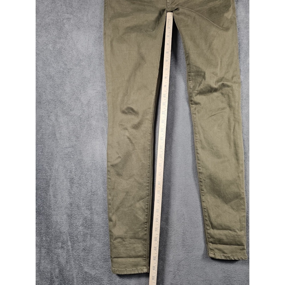 7 For All Mankind The Skinny Jeans Womens 26 Olive Green Stretch USA - Picture 8 of 10